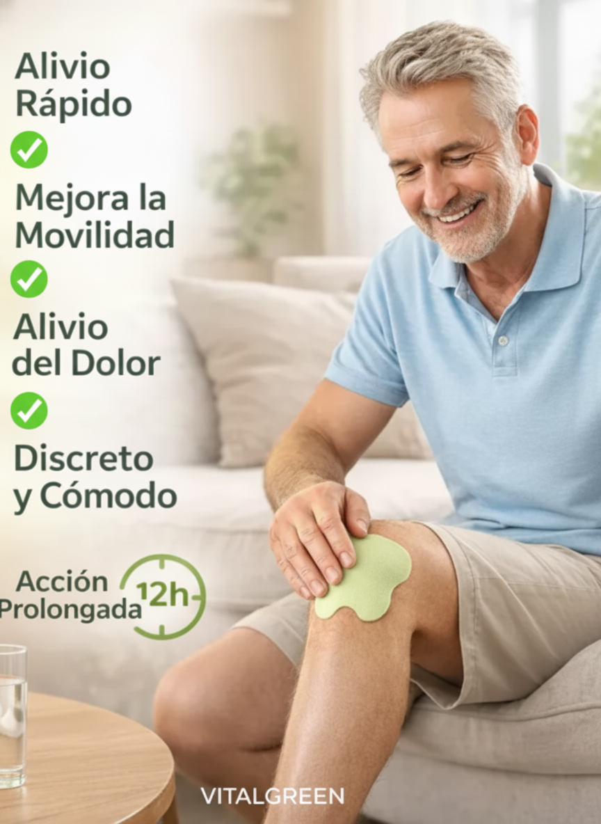 VitalGreen parches: Alivia el Dolor de Rodilla en 15 minutos, sin pastillas.