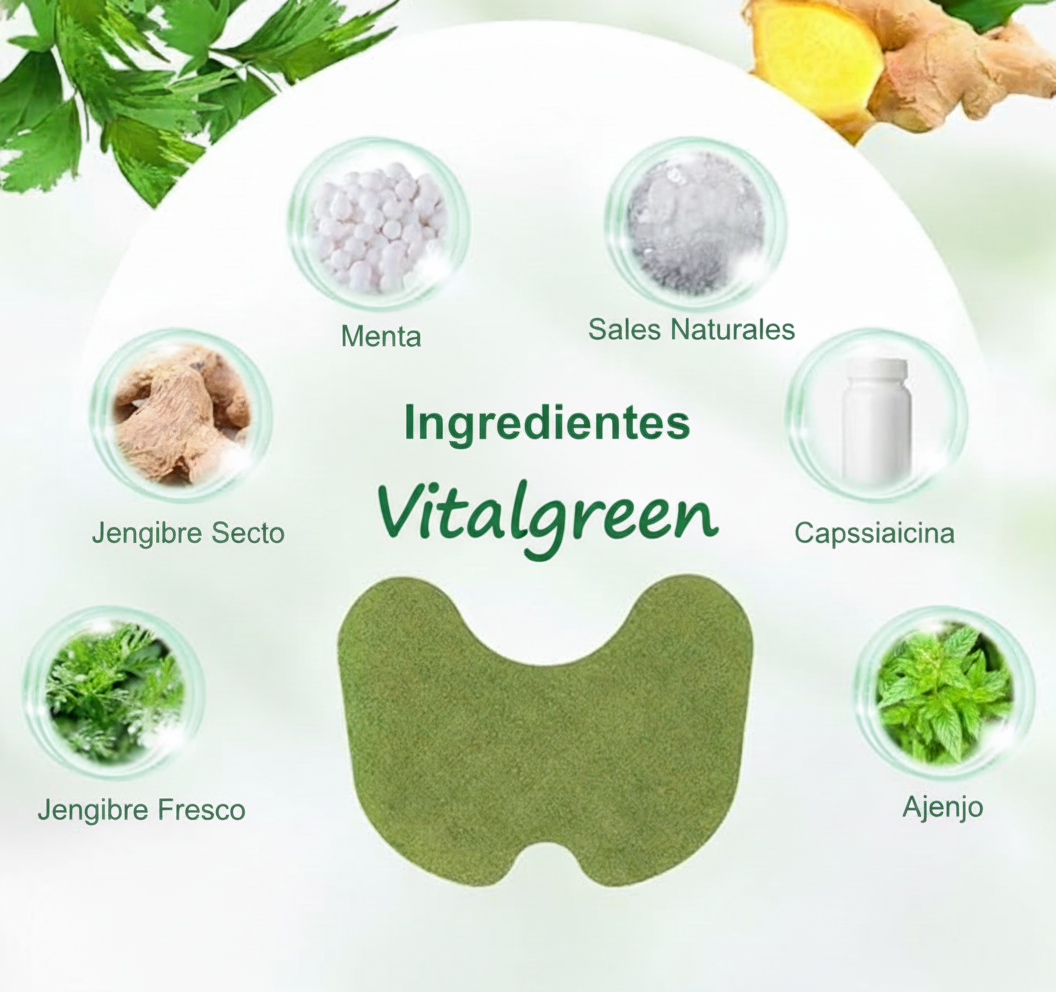 Parches VitalGreen. Oferta 1 + 1 Pack GRATIS. Alivia el dolor muscular. Más vida, menos dolor.