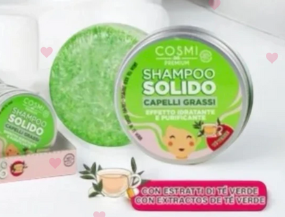Champú Sólido Té Verde Fortalece la raíz y corta la caída 55gr